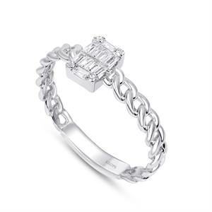 0.22 Karat Baget Pırlanta Yüzük -IDL Sertifikalı