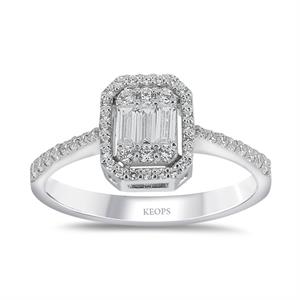 0.41 Karat Baget Pırlanta Yüzük - IDL Sertifikalı