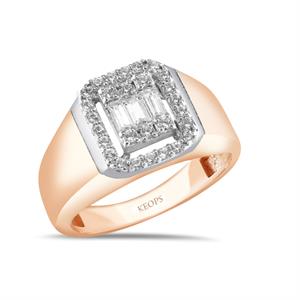 0.42 Karat Vintage Baget Pırlanta Yüzük