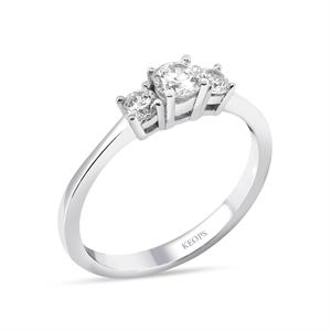 0.45 Karat Pırlanta Tria Yüzük - IDL Sertifikalı