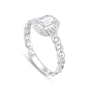 0.35 Karat Baget Pırlanta Tektaş Yüzük - IDL Sertifikalı 