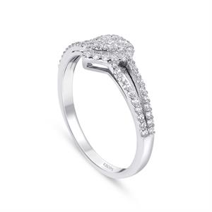 0.34 Karat Pırlanta Çift Kollu Damla  Fantezi Yüzük