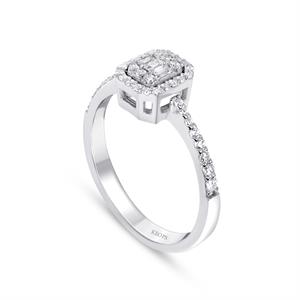 0.35 Karat Baget Pırlanta Yüzük - IDL Sertifikalı