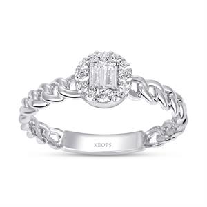 0.20 Karat Baget Pırlanta Yüzük - IDL Sertifikalı