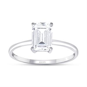 Emerald Kesim 0.50 Karat Baget Pırlanta Tektaş Yüzük - GİA Sertifikalı