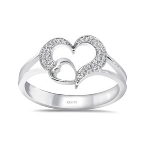 0.16 Karat Pırlanta Çift Klap Yüzük