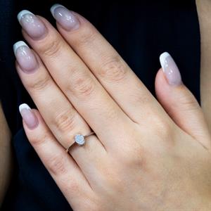 0.10 Karat Oval Pırlanta Coronet Yüzük