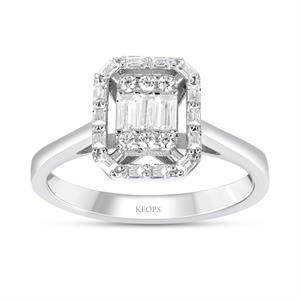 0.42 Karat Baget Pırlanta Yüzük - IDL Sertifikalı