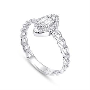 0.22 Karat Baget Pırlanta Yüzük - IDL Sertifikalı