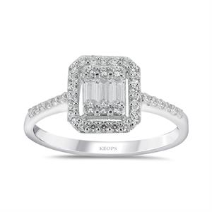 0.50 Karat Baget Pırlanta Yüzük - IDL Sertifikalı