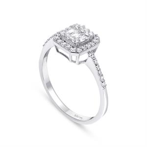 0.45 Karat Baget Pırlanta Yüzük - IDL Sertifikalı