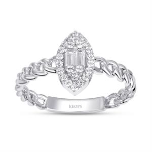 0.22 Karat Baget Pırlanta Yüzük - IDL Sertifikalı