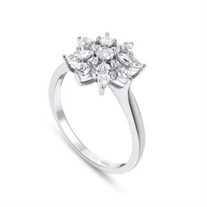 0.64 Karat Pırlanta Fantezi Kar Tanesi Yüzük