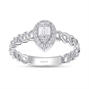 0.19 Karat Baget Pırlanta Yüzük - IDL Sertifikalı