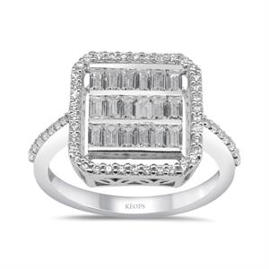 0.71 Karat Pırlanta Hemera Baget Yüzük - IDL Sertifikalı