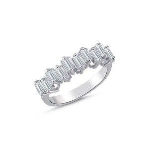 0.65 Karat F Renk Pırlanta Baget Yarımtur - IDL Sertifikalı-30020017