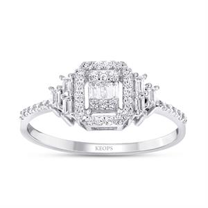 0.34 Karat Baget Pırlanta Yüzük - IDL Sertifikalı