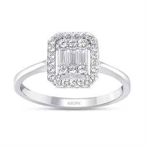 0.31 Karat Baget Pırlanta Yüzük - IDL Sertifikalı