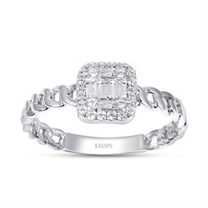 0.24 Karat Baget Pırlanta Yüzük - IDL Sertifikalı