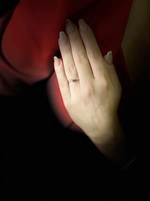 0,22  Karat Prenses Kesim Pırlanta Tektaş Yüzük