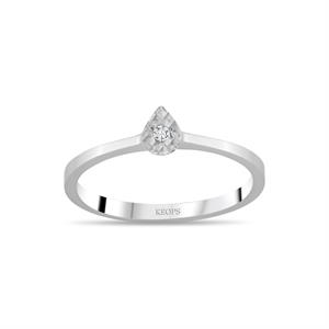 0,25 Karat Görünümlü Damla Efektli Pırlanta Yüzük - 1100653