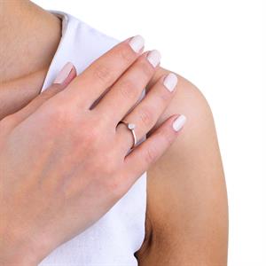 0,25 Karat Görünümlü Damla Efektli Pırlanta Yüzük - 1100653