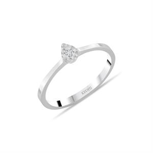 0,25 Karat Görünümlü Damla Efektli Pırlanta Yüzük - 1100653