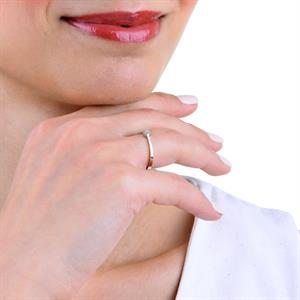 0,25 Karat Görünümlü Damla Efektli Pırlanta Yüzük - 1100653