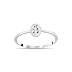 0,25 Karat Oval Pırlanta Sade Yüzük - 1100658