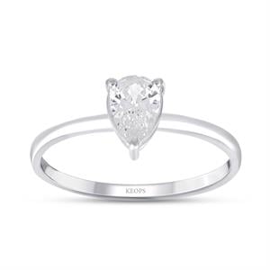 0,40 Karat Damla Kesim Pırlanta Tektaş Yüzük - GİA Sertifikalı