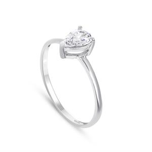 0,40 Karat Damla Kesim Pırlanta Tektaş Yüzük - GİA Sertifikalı