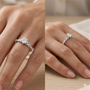 0,40 Karat Pırlanta Lotus Çiçeği Tektaş Yüzük - HRD Sertifikalı - 1100678