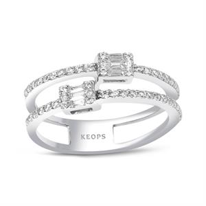 0,43 Karat Baget Pırlanta Çift Kollu Yüzük