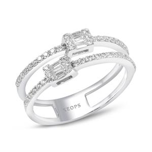 0,43 Karat Baget Pırlanta Çift Kollu Yüzük