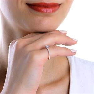 0,45 Karat F Renk Oval Pırlanta Tektaş - HRD Sertifikalı - 1100670