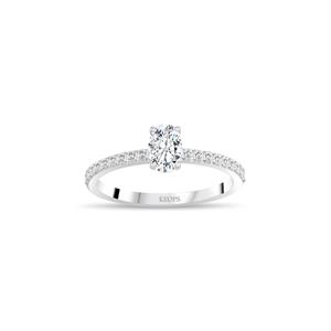 0,45 Karat F Renk Oval Pırlanta Tektaş - HRD Sertifikalı - 1100670