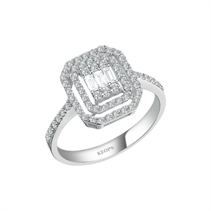 0,50 Karat Baget Pırlanta Yüzük - IDL Sertifikalı