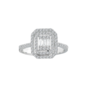 0,50 Karat Baget Pırlanta Yüzük - IDL Sertifikalı