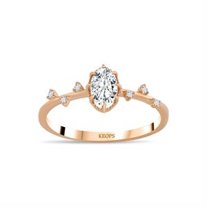 0,55  Karat Pırlanta Vintage Olivia Yüzük - HRD Sertifikalı - 1100660