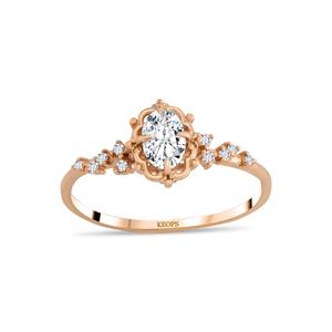 0,57 Karat Pırlanta Vintage Cataleya Çiçek Yüzük - HRD Sertifikalı - 1100659