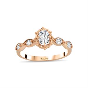 0,67  Karat Pırlanta Vintage Amaryllis Yüzük - HRD Sertifikalı - 1100662