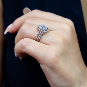 1.02 Karat Pırlanta Kleopatra Baget Yüzük - IDL Sertifikalı