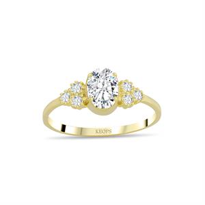 1.12 Karat Oval Pırlanta Salkım Yüzük - HRD Sertifikalı - 1100638