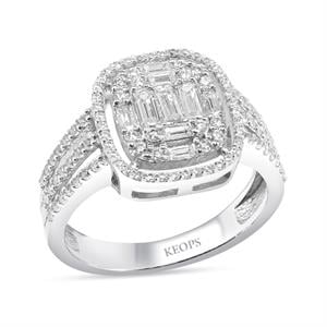 1.02 Karat Pırlanta Kleopatra Baget Yüzük - IDL Sertifikalı