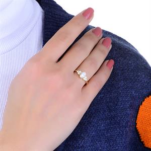 1.12 Karat Oval Pırlanta Salkım Yüzük - HRD Sertifikalı - 1100638