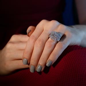 1.07 Karat Baget Pırlanta Platform Yüzük - IDL Sertifikalı