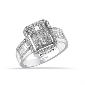 1.10 Karat Kolu Baget Taşlı Baget Pırlanta Yüzük - IDL Sertifikalı