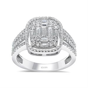 1.02 Karat Pırlanta Kleopatra Baget Yüzük - IDL Sertifikalı