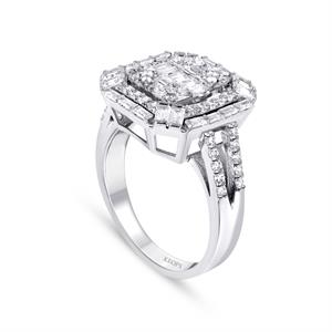 1.02 Karat Baget Pırlanta Love Yüzük - IDL Sertifikalı