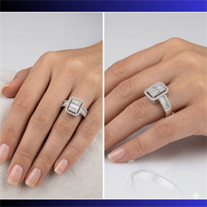 1.10 Karat Kolu Baget Taşlı Baget Pırlanta Yüzük - IDL Sertifikalı